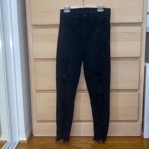 AEO distressed curvy hi-rise jegging crop
